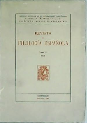 Bild des Verkufers fr Revista de Filologa Espaola. Tomo V. Cuadernos 1. 4. 1918. zum Verkauf von Librera y Editorial Renacimiento, S.A.