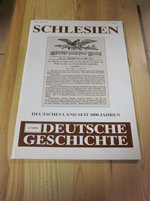 Bild des Verkufers fr Schlesien. Deutsches Land seit 1000 Jahren. Deutsche Geschichte 1/1994 zum Verkauf von Versandantiquariat Schfer