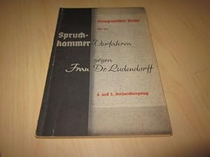 Bild des Verkufers fr Stenographischer Bericht ber das Spruchkammerverfahren gegen Frau Dr. Mathilde Ludendorff vom 23.11. - 16.12.1949 (4. und 5. Verhandlungstag) zum Verkauf von Versandantiquariat Schfer