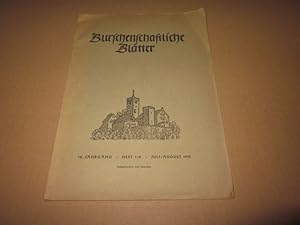 Bild des Verkufers fr Burschenschaftliche Bltter. 70. Jahrgang, Heft 7/8, Juli/August 1955. zum Verkauf von Versandantiquariat Schfer