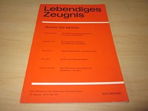 Bild des Verkufers fr Lebendiges Zeugnis. 34. Jahrgang - Heft 2 - Mai 1979. Macht der Medien zum Verkauf von Versandantiquariat Schfer