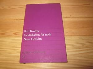 Immagine del venditore per Landschaften fr mich. Neue Gedichte venduto da Versandantiquariat Schfer