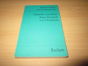 Bild des Verkufers fr Erluterungen und Dokumente: Heinrich von Kleist - Prinz Friedrich von Homburg zum Verkauf von Versandantiquariat Schfer