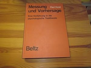 Image du vendeur pour Messung und Vorhersage. Eine Einfhrung in die psychologische Testheorie mis en vente par Versandantiquariat Schfer