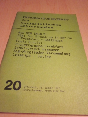 Seller image for Informationsdienst des Sozialistischen Lehrerbundes im Sozialistischen Bro, Ausgabe 20 for sale by Versandantiquariat Schfer