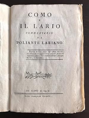 Como e il Lario. Commentario di Poliante Lariano.