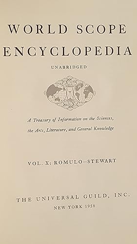 World Scope Encyclopedia Vol X: Romulo - Stewart A Treasury of Information on the Sciences, the A...