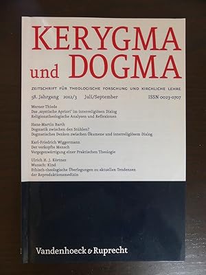 Seller image for Kerygma und Dogma. Zeitschrift fr theologische Forschung und kirchliche Lehre. 58. Jahrgang, 2012/ 3 Juli/ September. - u. a. Werner Thiede: Das mystische Apriori im interreligisen Dialog. Religionstheologische Analysen und Reflexionen. for sale by Antiquariat Maralt