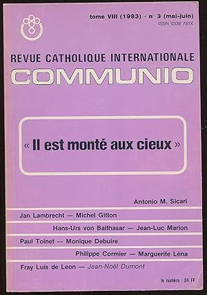 Seller image for Communio Tome VIII (1983), n3 (mai-juin) - "Il est mont aux cieux" for sale by LibrairieLaLettre2