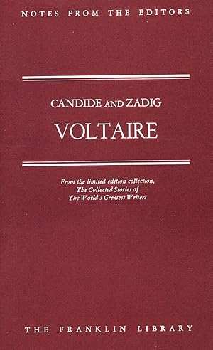 Imagen del vendedor de Notes from the Editors. Candide and Zadig - Voltaire a la venta por D&D Galleries - ABAA