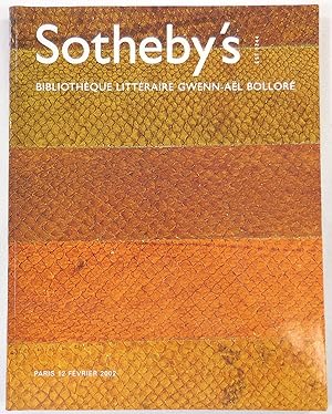 Sotheby's: Bibliotheque Litteraire Gwenn-Ael Bollore. Paris: 12 Fevrier 2002