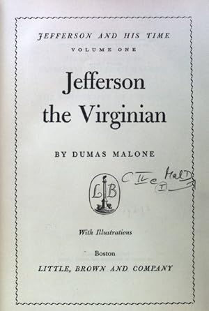 Image du vendeur pour Jefferson the Virginian; Jefferson and his Time, Volume 1; mis en vente par books4less (Versandantiquariat Petra Gros GmbH & Co. KG)