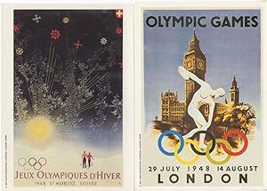 1948 Olympic Games London 2x Poster Postcard s