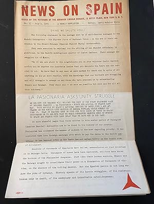 News on Spain, issued by the Veterans of the Abraham Lincoln Brigade