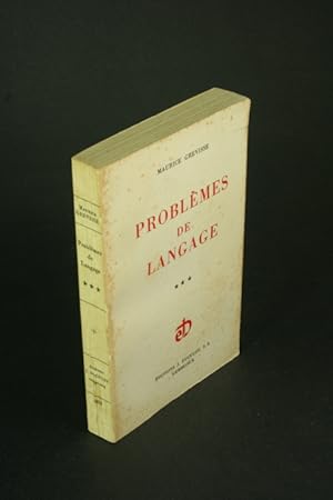 Bild des Verkufers fr Problmes de langage. Troisime Srie. zum Verkauf von Steven Wolfe Books