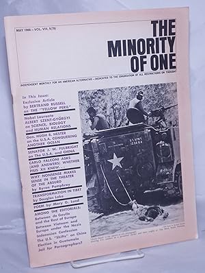 Imagen del vendedor de The minority of one; 1966, May, Vol. 8 No. 78 (whole number) independent monthly publication, dedicated to the elimination of all thought restrictions except for the truth [subhead later modified to read] Independent monthly for an American alternative --dedicated to the eradication of all restrictions on thought [broken run, 67 unduplicated items] a la venta por Bolerium Books Inc.