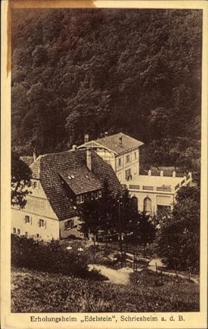 Bild des Verkufers fr Ansichtskarte / Postkarte Schriesheim an der Bergstrae, Erholungsheim Edelstein zum Verkauf von akpool GmbH