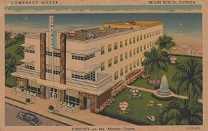 Somerset Hotel Florida Miami Beach Old Postcard