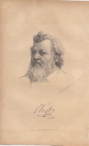 Imagen del vendedor de Portrt. Kopfdarstellung, halblinks, darunter faksimilierte Unterschrift. Radierung, Verlag von S. Schottlaender in Breslau, ca. 18 x 11,5 cm, um 1890. a la venta por Antiquariat Michael Eschmann