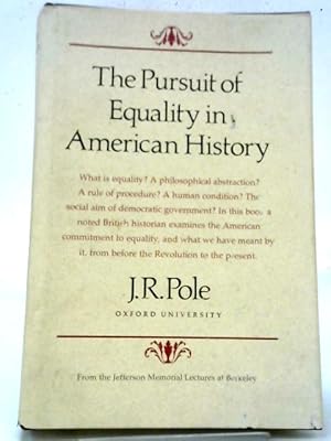 Imagen del vendedor de Pursuit of Equality in American History a la venta por World of Rare Books