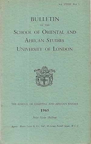 Bulletin of The School of Oriental and African Studies XXVIII Part 3 (1965)