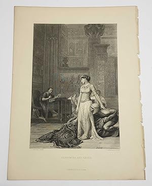 Cleopatra and Julius Caesar 1873 Shakespeare Original Engraving