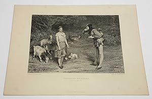 Touchstone & Audrey, As You Like It 1873 Shakespeare Original Engraving