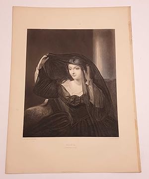 Olivia, Twelfth Night 1873 Shakespeare Original Engraving