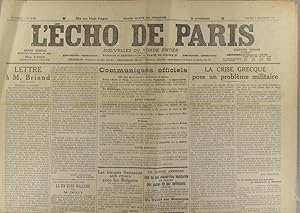 Immagine del venditore per L'cho de Paris. N 11405 du 6 novembre 1915. 6 novembre 1915. venduto da Librairie Et Ctera (et caetera) - Sophie Rosire
