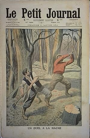Le Petit journal - Supplément illustré N° 1051 : Duel à la hache (dans la forêt d'Arvillon). (Gra...