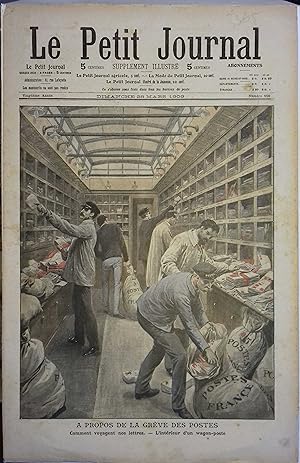 Le Petit journal - Supplément illustré N° 958 : Intérieur d'un wagon-poste. (Gravure en première ...