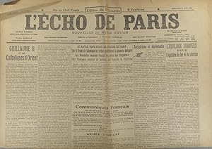 Image du vendeur pour L'cho de Paris. N 11702 du 30 aot 1916. 30 aot 1916. mis en vente par Librairie Et Ctera (et caetera) - Sophie Rosire