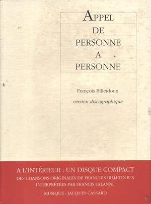 Seller image for Appel de personne  personne. for sale by Librairie Et Ctera (et caetera) - Sophie Rosire
