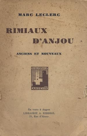 Imagen del vendedor de Rimiaux d'Anjou anciens et nouveaux. a la venta por Librairie Et Ctera (et caetera) - Sophie Rosire