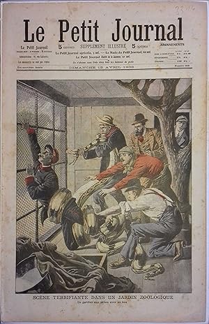 Le Petit journal - Supplément illustré N° 908 : Un gardien de zoo aux prises avec un boa.(Gravure...