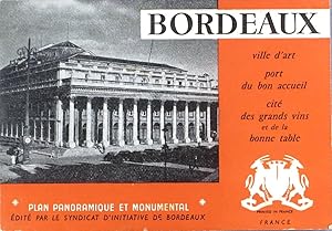 Plan panoramique et monumental. Plan en couleurs avec le dessin des principaux monuments. Vers 1950.