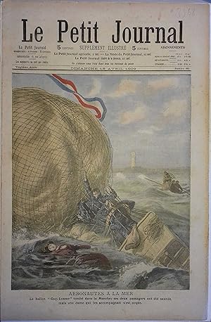 Le Petit journal - Supplément illustré N° 961 : Le ballon "Gay-Lussac" tombe dans la Manche. (Gra...