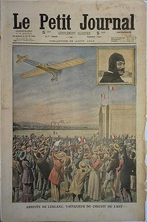 Le Petit journal - Supplément illustré N° 1032 : Arrivée de Leblanc, vainqueur du circuit de l'Es...