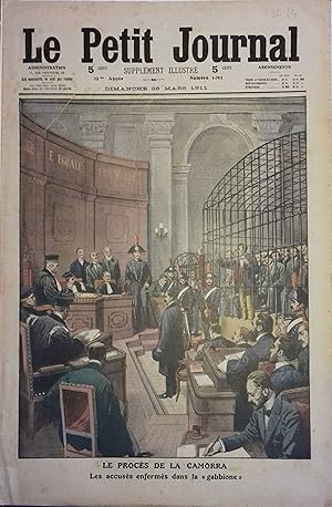 Le Petit journal - Supplément illustré N° 1062 : Procès de la Camorra. (Gravure en première page)...