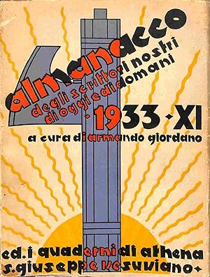 Almanacco degli scrittori nostri di oggi e di domani. 1933. A cura di Armando Giordano.