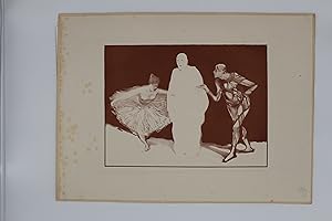 Bild des Verkufers fr Pantomime" - Lithographie originale sur Chine - L'Estampe Moderne zum Verkauf von Librairie Le Feu Follet