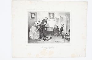 Lithographie originale en noir et blanc - Les petits Barbazans - Par Guérin-Léon