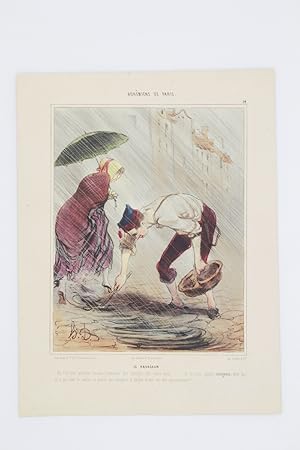 Lithographie originale en couleurs - Bohêmiens de Paris - "Le ravageur"