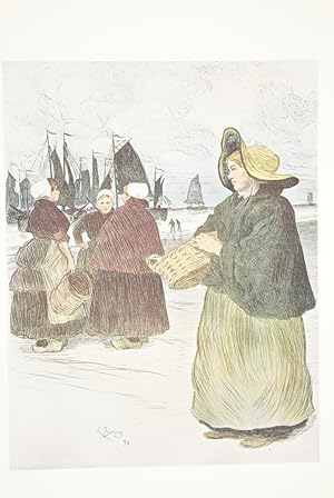 Immagine del venditore per Les sardinires" - Lithographie originale sur Japon - L'Estampe Moderne venduto da Librairie Le Feu Follet