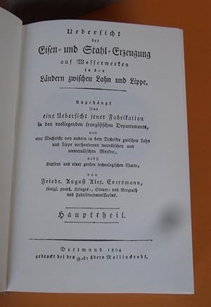 Uebersicht der Eisen- und Stahl-Erzeugung auf Wasserwerken in den Ländern zwischen Lahn und Lippe...