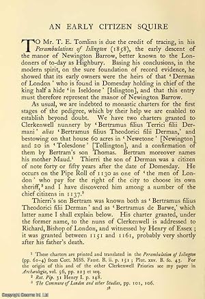 Seller image for An Early Citizen Squire : Thomas de Barwe. An original article from The Ancestor, a Quarterly Review of County & Family History, Heraldry and Antiquities, 1902. for sale by Cosmo Books