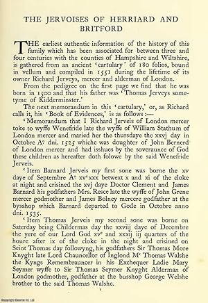 Seller image for The Jervoises Of Herriard And Britford. An original article from The Ancestor, a Quarterly Review of County & Family History, Heraldry and Antiquities, 1902. for sale by Cosmo Books