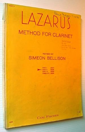 Seller image for Lazarus Method for Clarinet - Part II (Two) for sale by RareNonFiction, IOBA