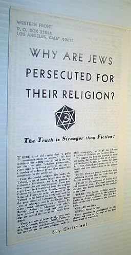 Seller image for Why Are Jews Persecuted for Their Religion? The Truth is Stranger Than Fiction for sale by RareNonFiction, IOBA