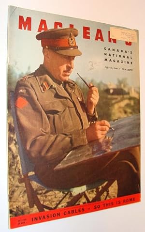 Immagine del venditore per Maclean's Magazine, July 15, 1944 *Cover Photo of Lieut.-Gen. H.D.G. Crerar, Commander-in-Chief, First Canadian Army - D-Day Coverage* venduto da RareNonFiction, IOBA